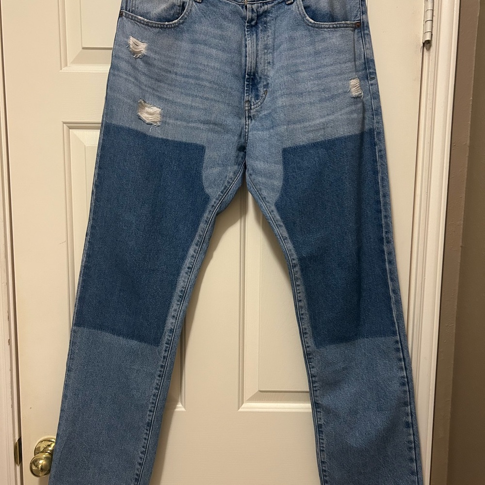 PacSun Blue Baggy Jeans with Two-Tone Design. 34X32